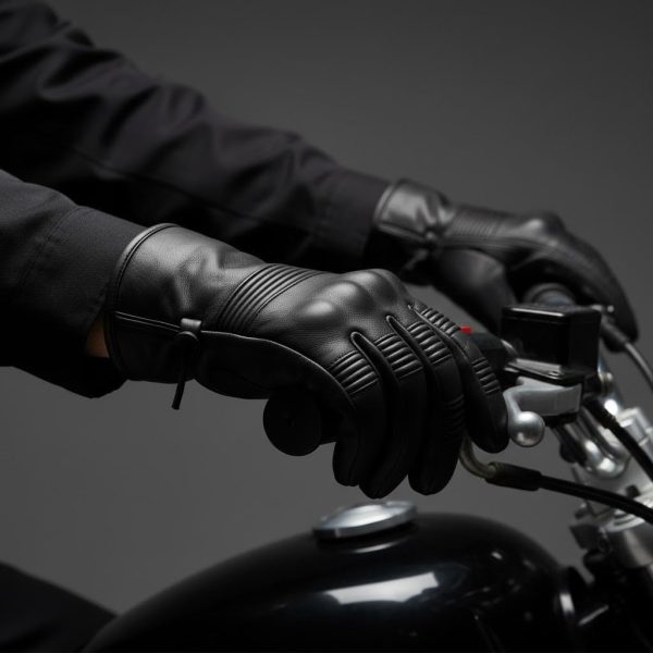 51S27FNl7bL._AC_SL1024_ Motorcycle Leather Gloves for Men Women - Touch Screen, Gel Padding, Knuckle & Palm Protection, Motorbike Cruiser Street Biker Glove Black M