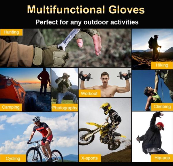 61HaO9OPesL._AC_ Fingerless Outdoor Gloves with Knuckle Protection for Cycling, Hiking, and Motorcycle Riding