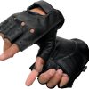 61viPhxSkHL._AC_SL1200_ Men's Black Leather Perforated Gel Padded Palm Fingerless Motorcycle Gloves with Open Knuckle
