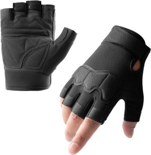 Fingerless Outdoor Gloves with Knuckle Protection for Cycling, Hiking, and Motorcycle Riding