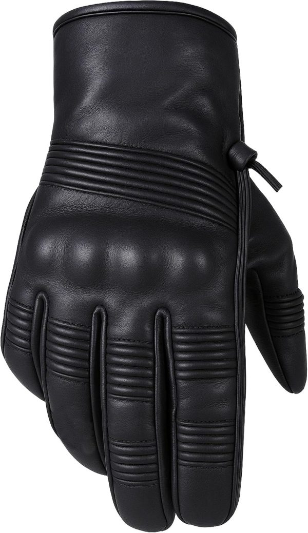 71C6d56hxFL._AC_SL1500_ Motorcycle Leather Gloves for Men Women - Touch Screen, Gel Padding, Knuckle & Palm Protection, Motorbike Cruiser Street Biker Glove Black M