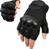 Fingerless Tactical Gloves with Knuckle Protection & Palm Padding for Cycling, Climbing, Hiking, Hunting, Airsoft, Paintball