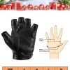 71c5nQR3hRL._AC_SL1479_ Black PU Faux Leather Half Finger Glove for Driving, Outdoor Sport