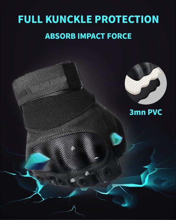 71roCRp-TL._AC_SL1500_ Tactical Gloves with Hard Shell Knuckle Protection and Leather Palm for Shooting, Motorcycle, Airsoft, Cycling, Paintball, Sports, Climbing, Training, Hunting