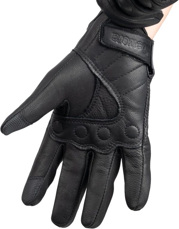 71sCKiNZxWL._AC_SL1500_ Men's Genuine Goatskin Leather Gloves - Full Finger Touchscreen Windproof for Urban Motorcycle Riding, Driving, Hiking