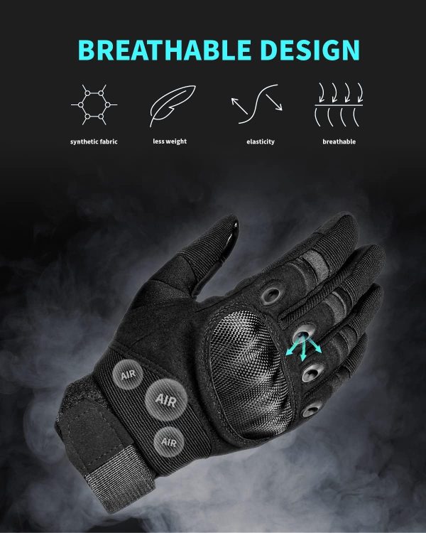 71w7LxladGL._AC_SL1500_ Tactical Gloves with Hard Shell Knuckle Protection and Leather Palm for Shooting, Motorcycle, Airsoft, Cycling, Paintball, Sports, Climbing, Training, Hunting